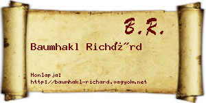 Baumhakl Richárd névjegykártya
